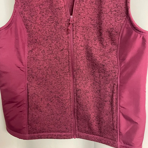 G.H. Bass Women's Vest Red Fleece Lining Lightweight Size Medium - Picture 3 of 5